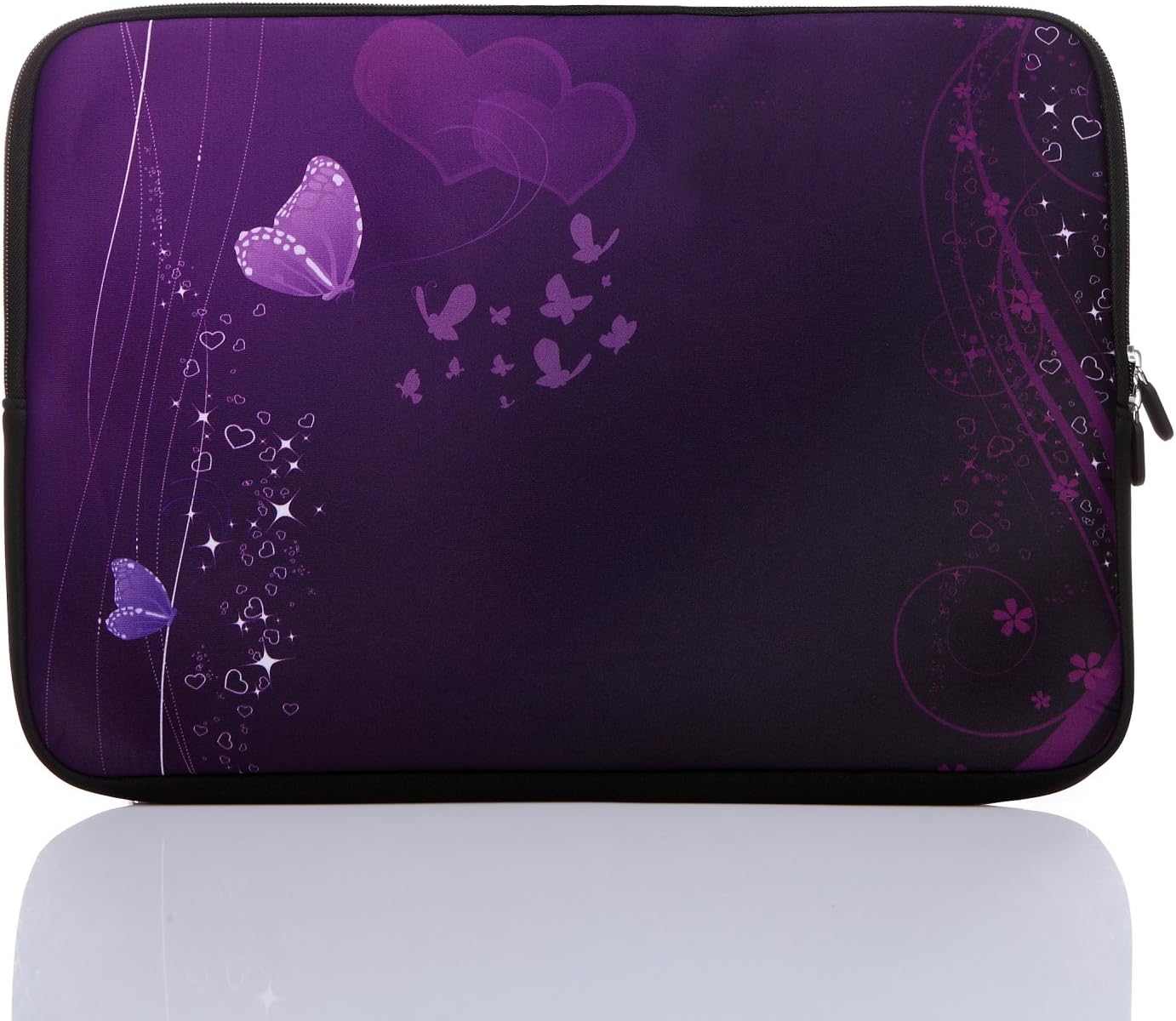 15-Inch to 15.6-Inch Neoprene Laptop Sleeve Case for 15 15.4 15.6" Inch ACER/DELL/ASUS/HP/Lenovo/Sony/Samsung/Toshiba (15-15.6 Inch, Purple Butterfly)