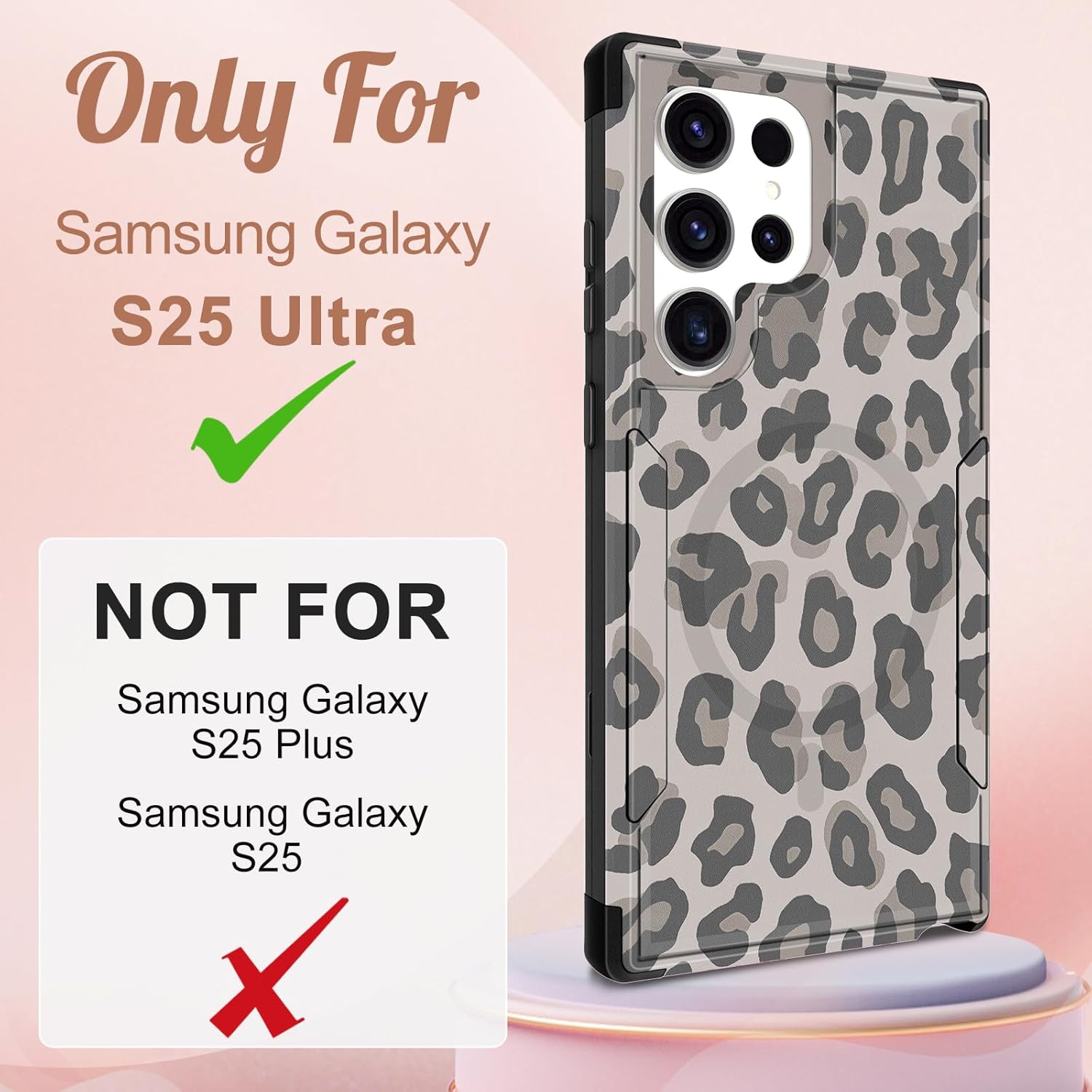 for samsung galaxy s25 ultra case - [compatible with magsafe] women cute girls magnetic protective phone cover heavy duty shockproof funda para samsung s25 ultra cases leopards leopards for samsung galaxy s25 ultra