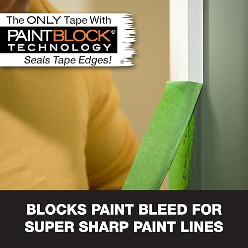 Miniatura 2 de FrogTape Cinta para Pintores Multisuperficie con PAINTBLOCK, 2 Pulgadas de Ancho (1.88 Pulg. x 60 Yardas), Adhesión Media, Verde, 3 Rollos (240661)