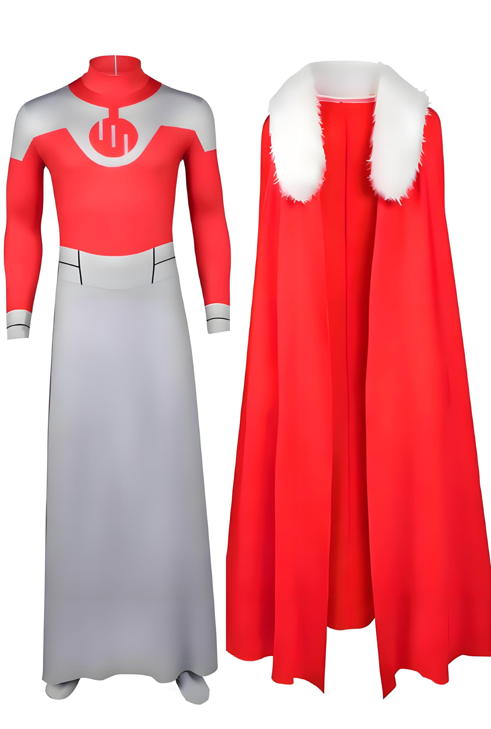 Hainnum Invincible Thragg Cosplay Costume Adults Jumpsuit Cloak Halloween, Red, S