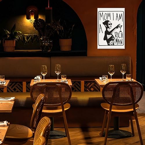 Miniatura 4 de Póster de copa de música retro con texto en inglés "Mom I Am A Rich Man", arte de pared con texto en inglés "Mom I Am A Rich Man", arte de pared