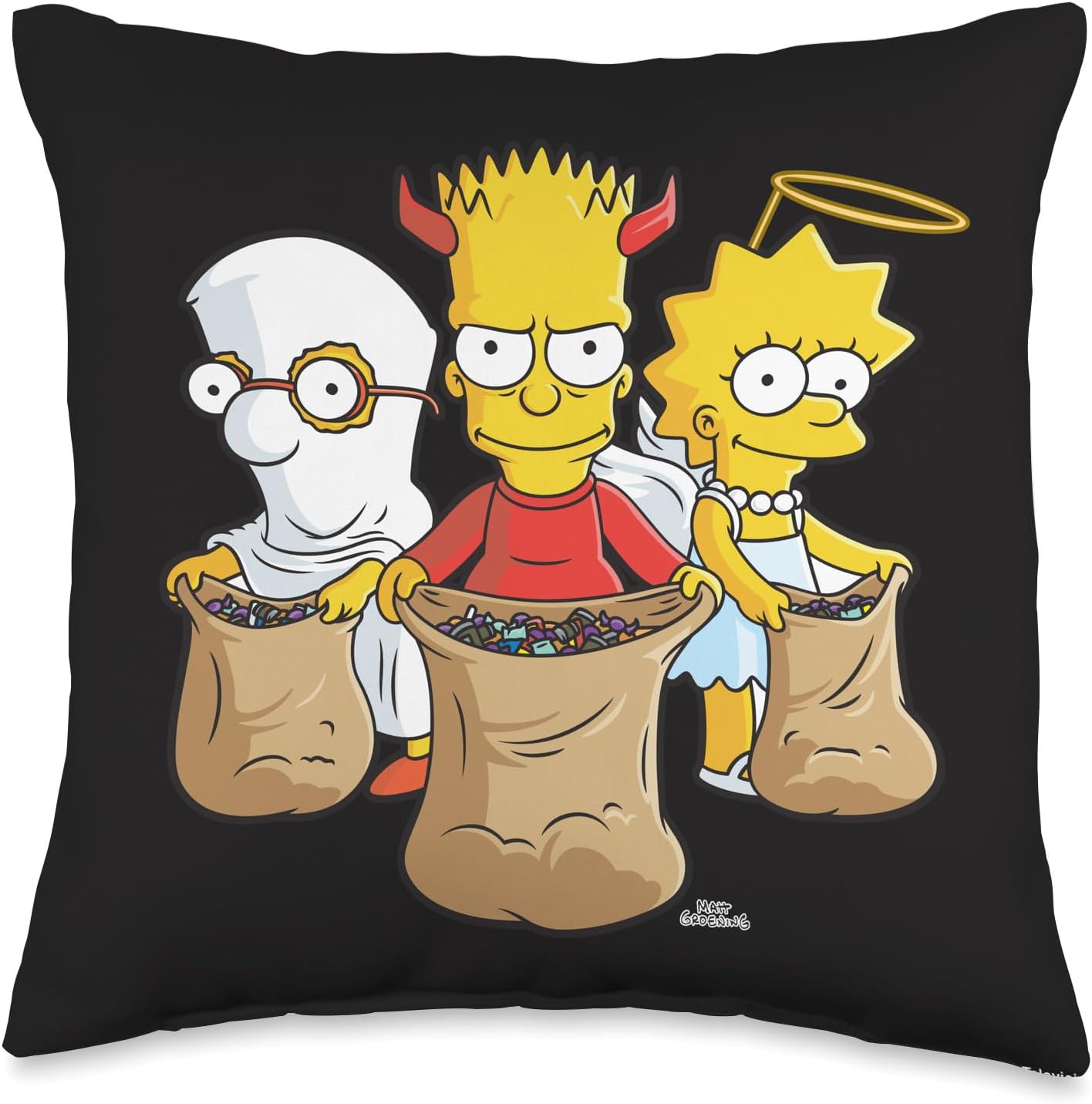 The Simpsons Trick or Treat Treehouse of Horror Halloween Throw Pillow
