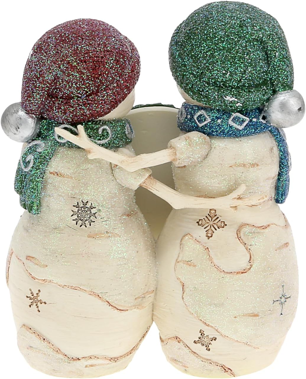Pavilion Gift Company - Friends - 4.5" Hand Painted Resin The BirchHearts Collectible Double Snowman Figurine Decorative Holiday Christmas Statue 2" Round Picture Frame Photo Holder Bestie Friendship