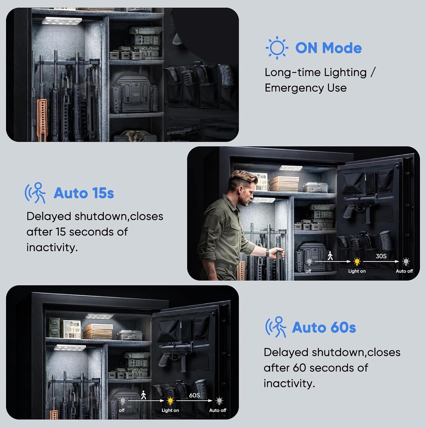 VST 2-Pack Rechargeable Gun Safe Lights Motion Activated Magnetic with USB image 5