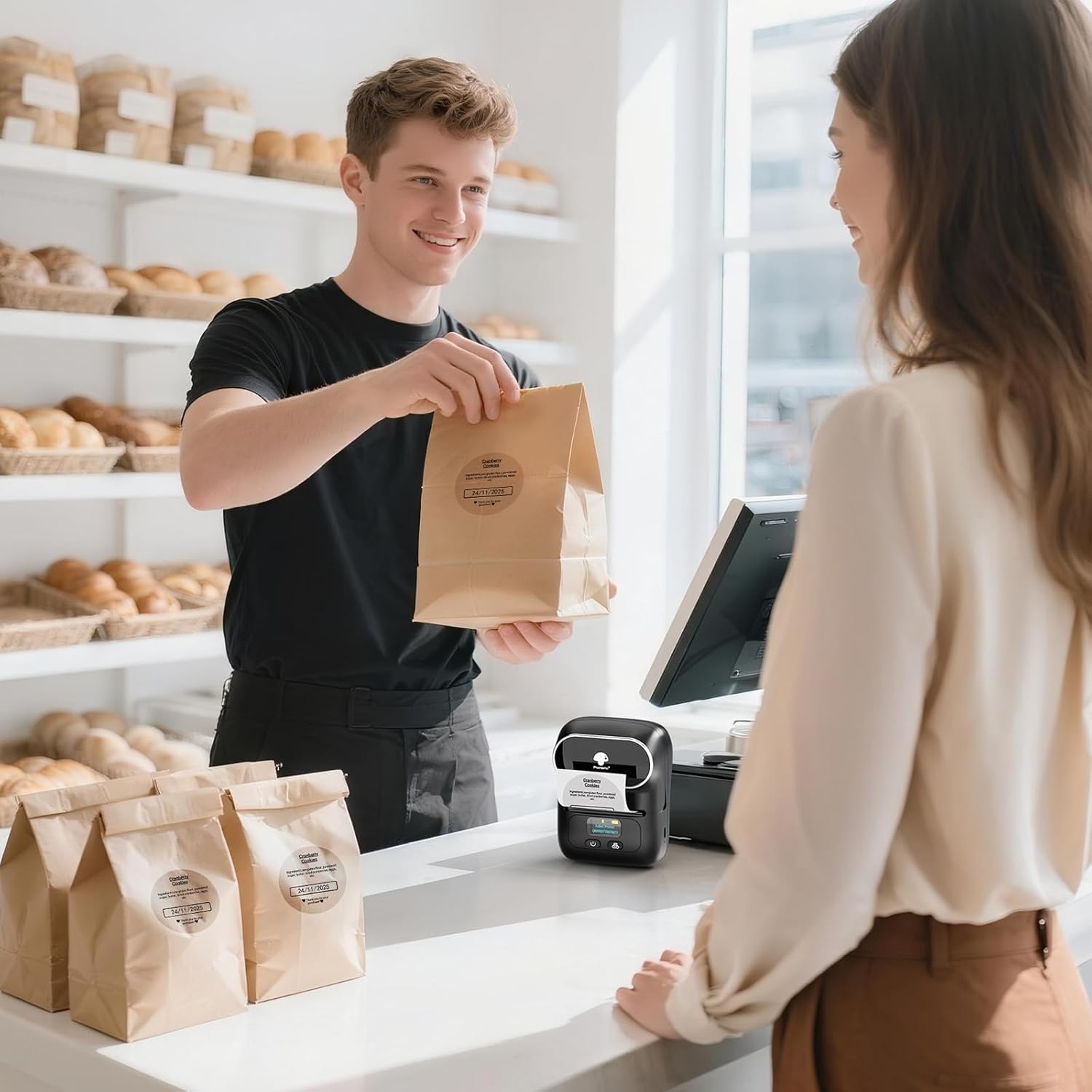 Phomemo Transparent Round Labels Compatible with Phomemo M110 M220 M200 M120 M150 M250 M260 M108 M100 Label Printer, 1.96" x 1.96" (50x50mm) 140 Labels, Clear Thermal Labels - Image 2