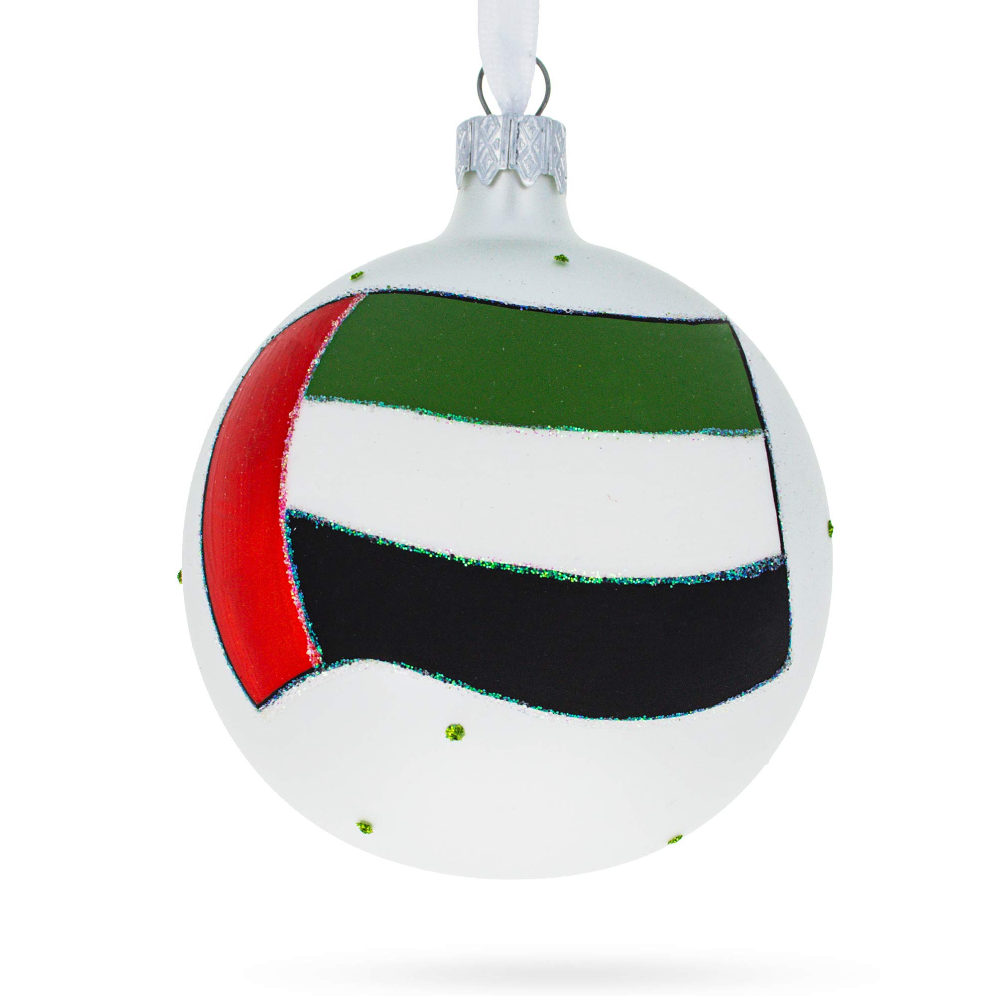 Boule de Noël Émirats Arabes Unis en verre soufflé de 8 cm peint à la main