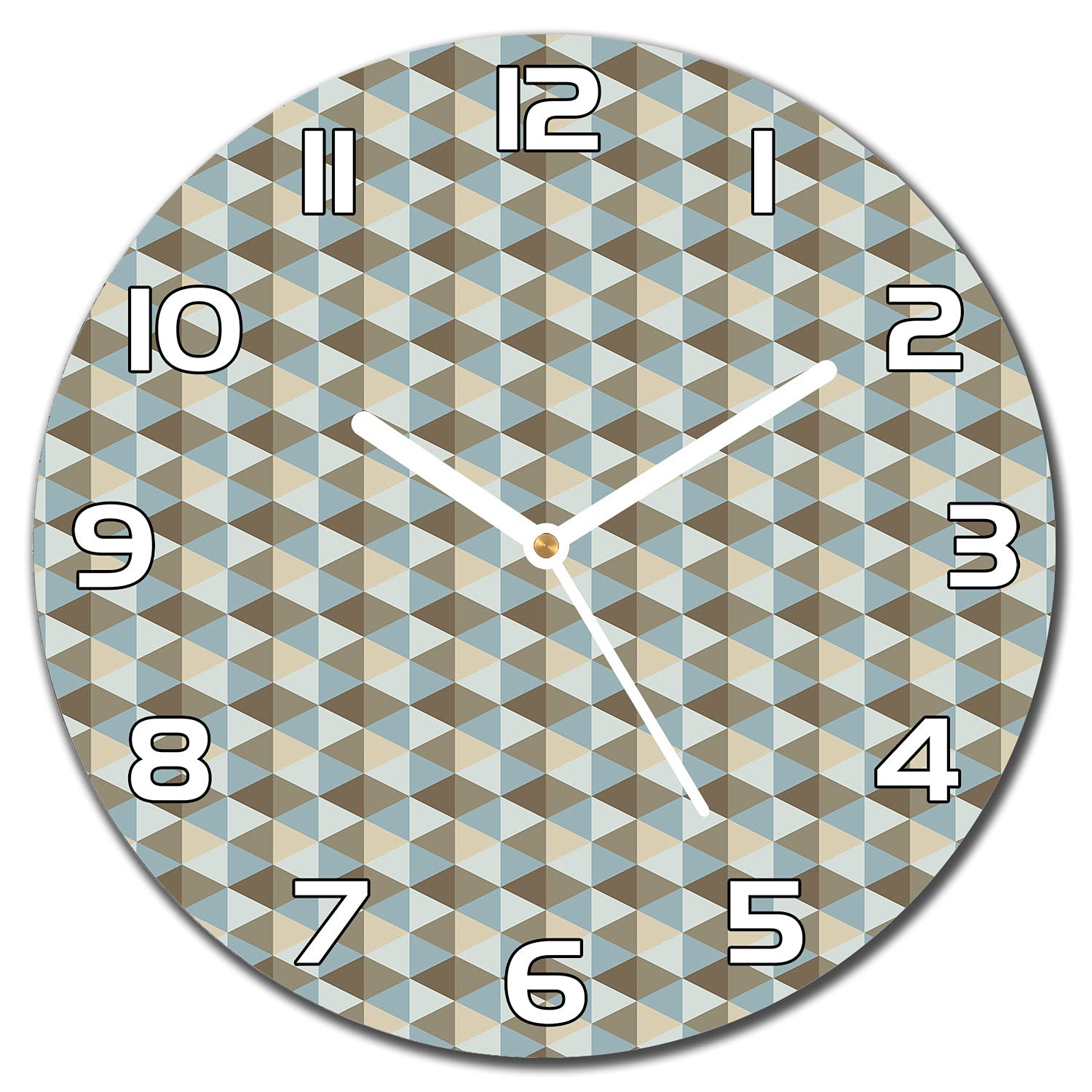 Horloge en verre 30 cm Moderne Cuisine Salon Abstrait Retro Golden