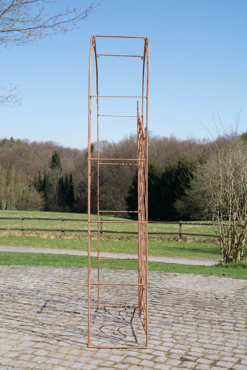 CLP Arche à rosiers en Fer Melissa avec Porte (Hauteur 150 cm); Hauteur Totale 220 cm, Couleur:Marron Antique