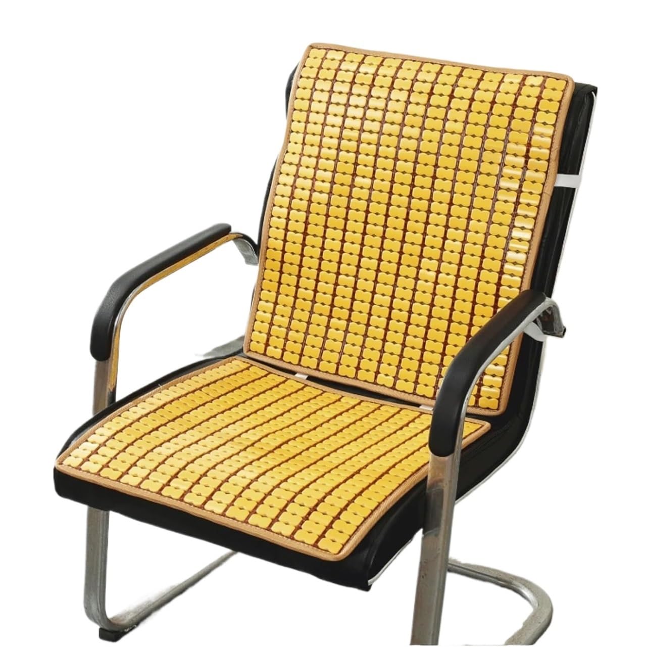 QCKNKMGG Cooling Bamboo Cushion Mat, Bamboo Chair Mat Multicolor Multiple Sizes for Car Truck Home Office(Yellow,45x45cm+45x60cm)