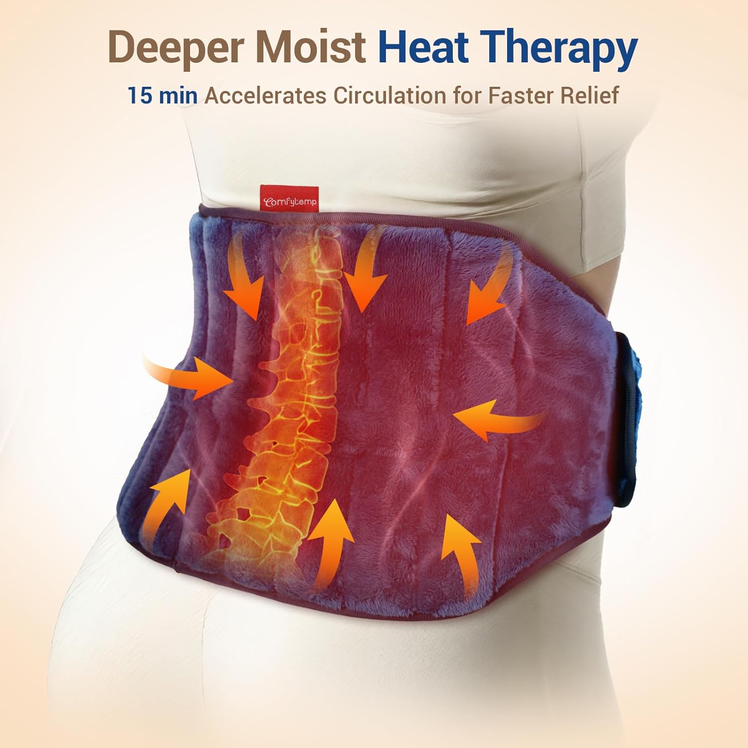 Comfytemp Microwave Moist Heating Pad for Back Pain Relief, Sciatica Surgery Recovery Must Have, FSA Eligible HSA, Microwavable Hot Therapy for Lower Lumbar, Cramps, Waist Warm Compress, Get Well Gift