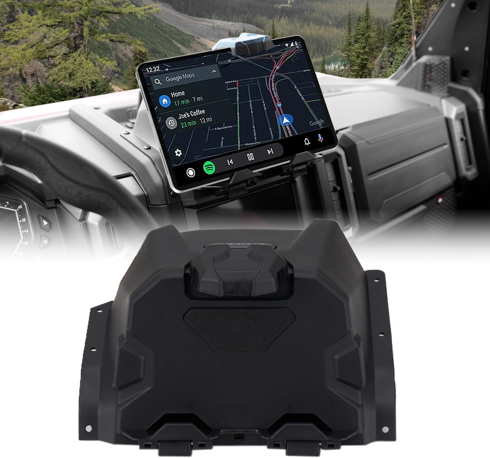 A & UTV PROTablet Phone Holder for 2024 Polaris XPEDITION XP/ADV Accessories, Electronic Device Mounts with Storage Box for Polaris XPEDITION XP/XP 5/ADV/ADV 5 2024
