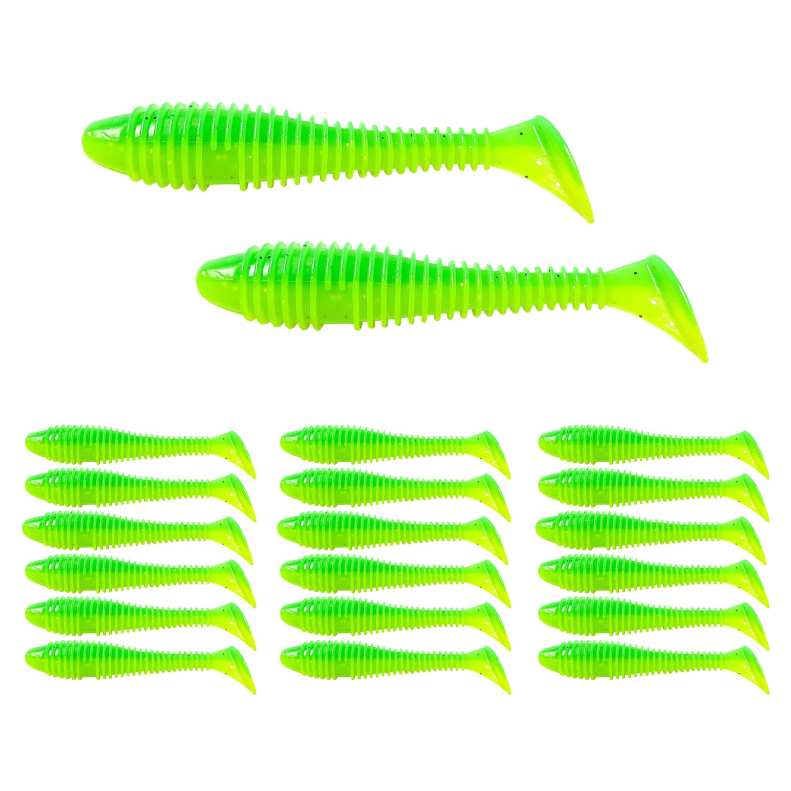 Soft Paddle Tail Swimbaits - 2 Inch, 50 Pack Orange, For Bass, Trout & Crappie