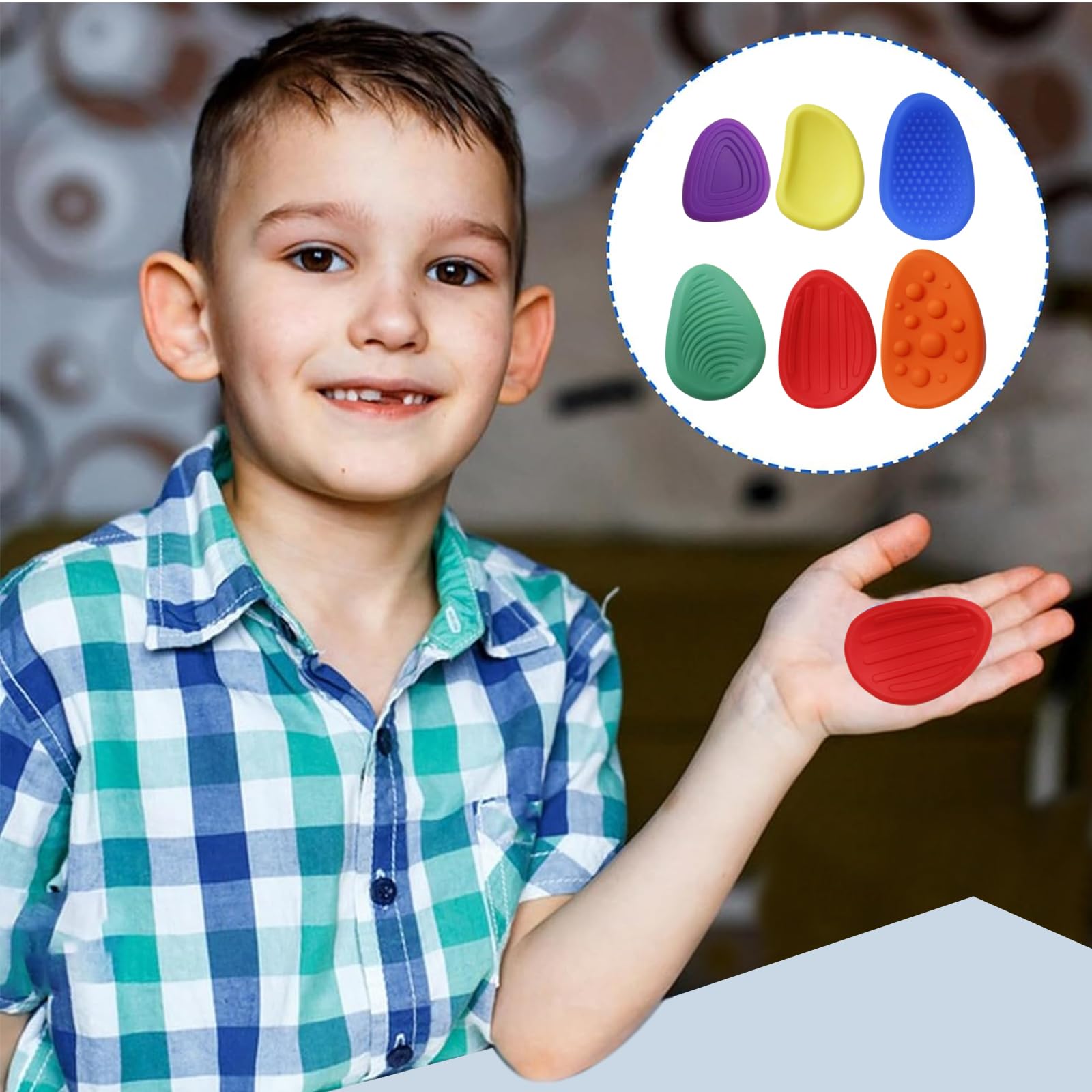 Fidget Toys Sensory Stones, 6 sztuk, zabawka sensoryczna z autyzmem, antystresowa, sensoryczna zabawka dla dzieci i dorosłych, 6 szt