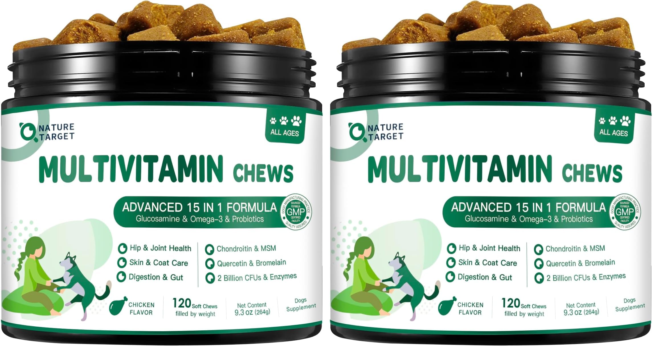 NATURE TARGET Multivitamin for Dogs, 120 Soft Chews, Chicken Flavor — Amazon image 8