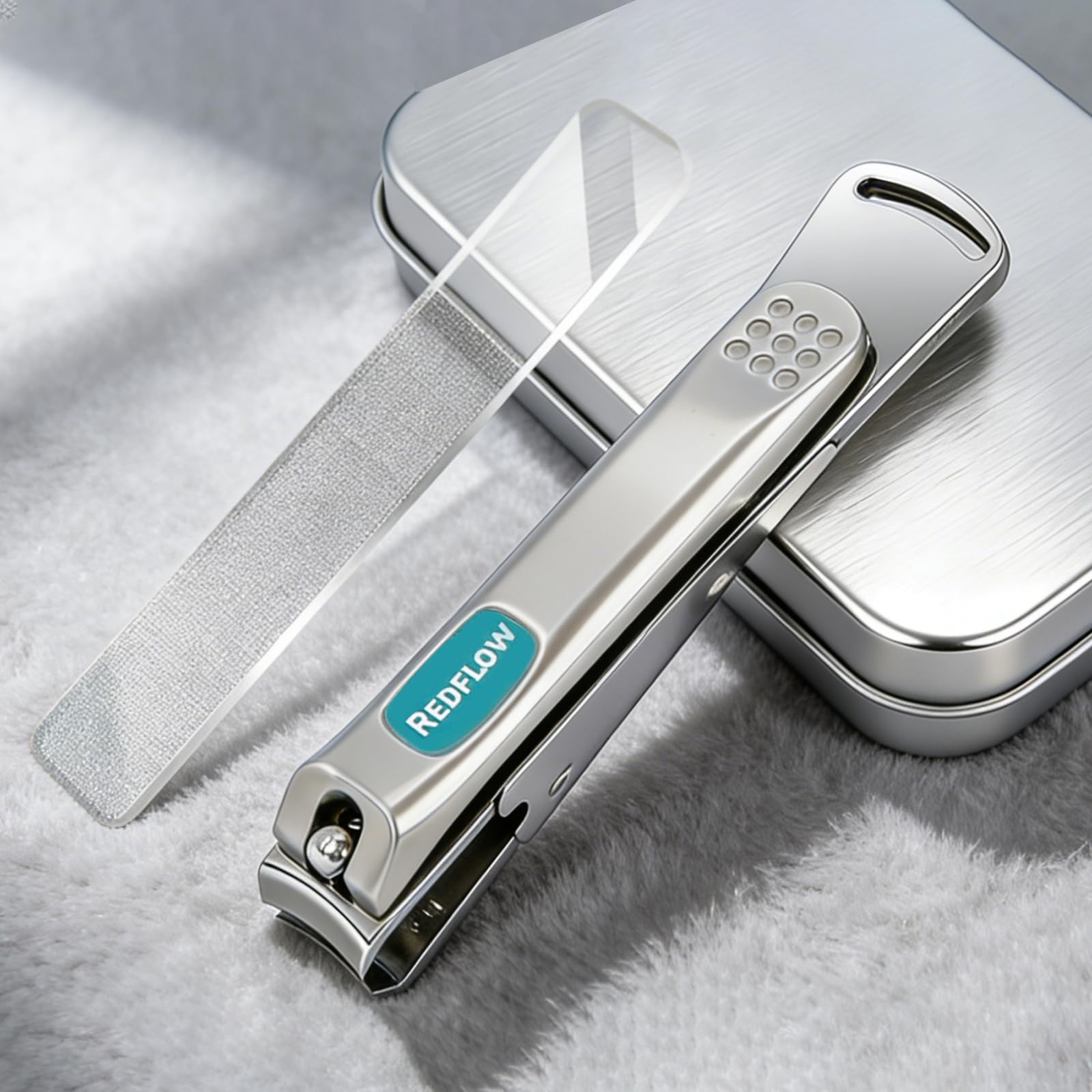 Nail Clippers,Fingernail Cutter Stainless Steel,Nail Clippers Anti Splash,Nail Scissors Detachable Design,Includes a Nano Glass File