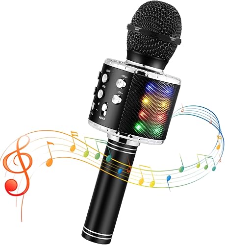 Máquina de karaoke para niños micrófono de karaoke inalámbrico Bluetooth para adultos, máquina de karaoke portátil de mano para fiesta de