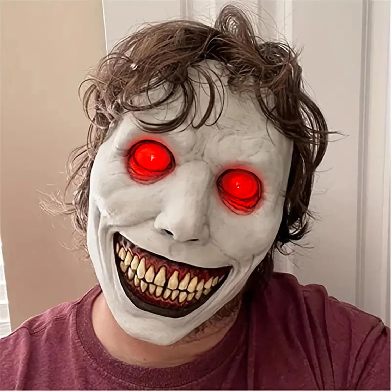 KQLHLHDYZ Halloween LED Masks, Halloween Scary Zombie Vampire Mask, Reusable LED Mask for for Cosplay Costume Festival Party - Image 4