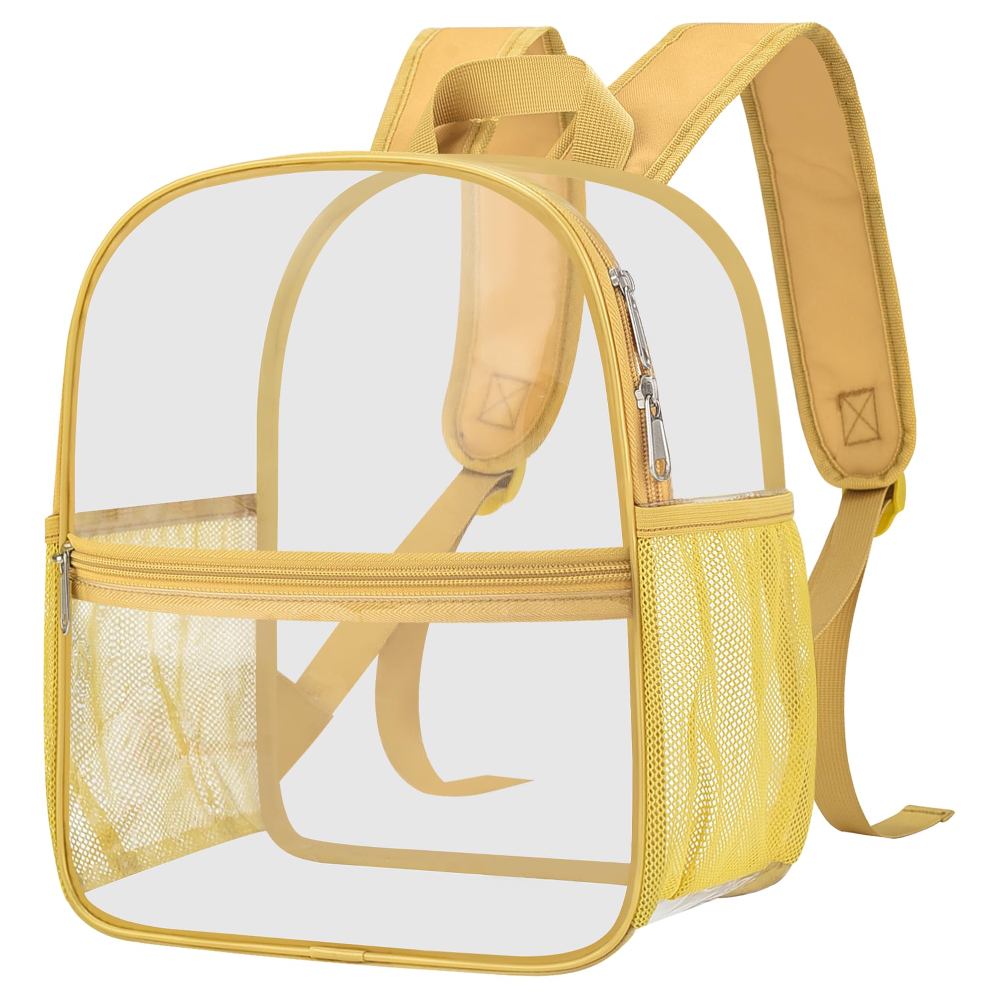 Oraben Clear Backpack for Stadium Events Sports Fan Backpack Stadium Bag | 12x6x11 in,Heavy Duty PVC Mini Small Clear Bag for Concerts, Sports,Work,Side Water Bottle Pocket