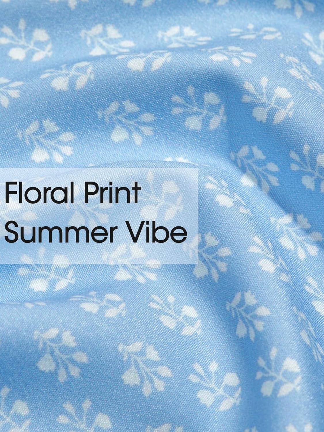 Wenrine Womens Summer Floral Maxi Dress Smocked Tie Shoulder Boho Sleeveless Ruffle Tiered Casual Beach Dresses - Image 5