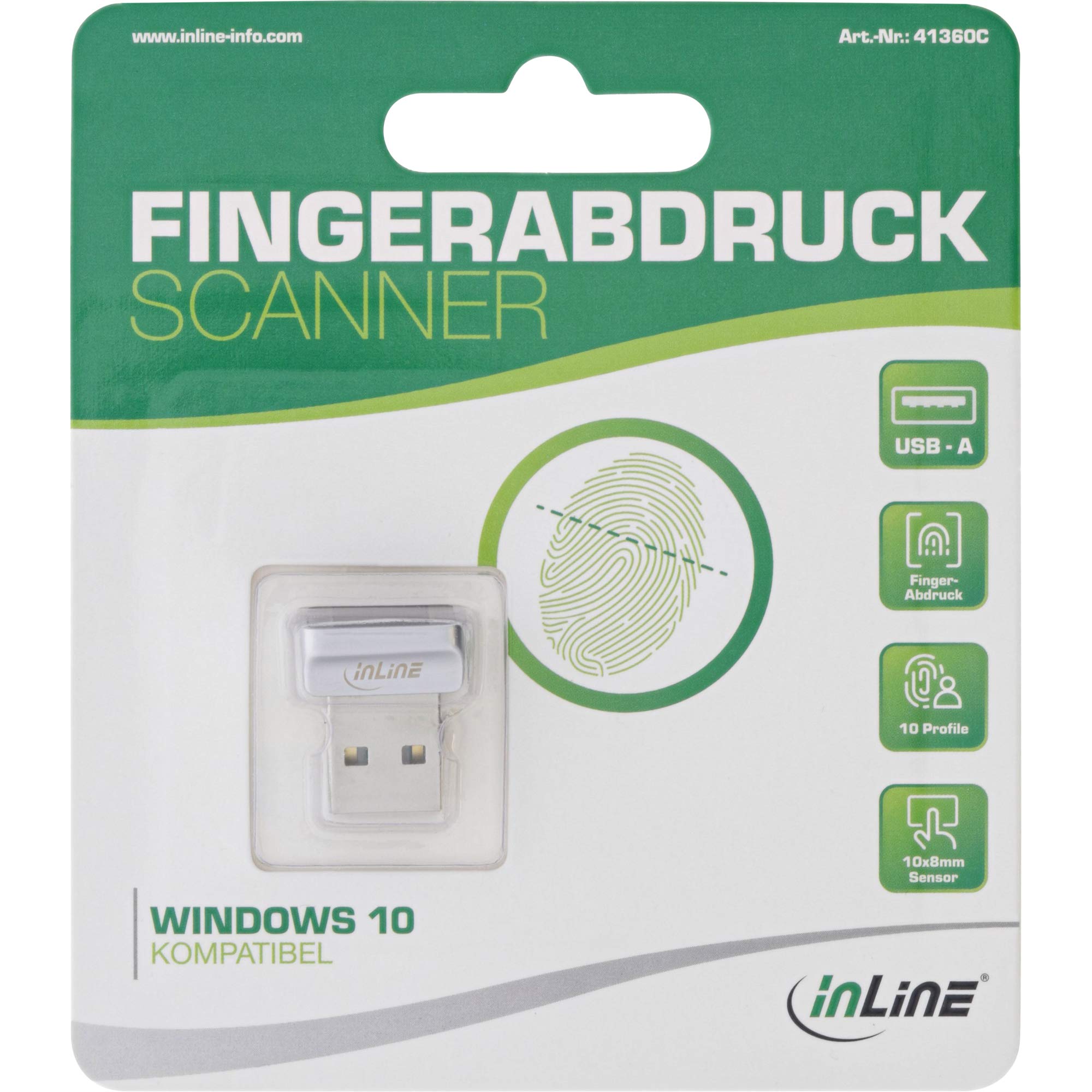 Vingerafdruklezer Mini Scanner PC Dongle - Windows Hello voor PC/Laptop