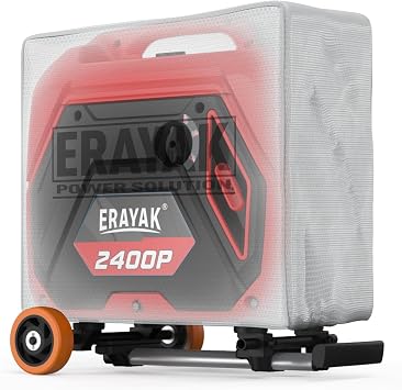 ERAYAK Waterproof, Dustproof, and Robust Protective Weather-Resistant Storage 210D Polyester Cover for Generators, Compatible with Erayak 2400P & 4500PD, Including Wheel Kit with Extending Telescopic