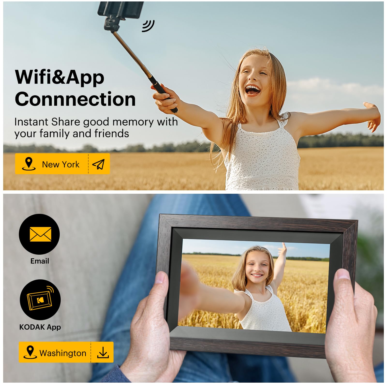 Amazon | KODAK (コダック) 10.1インチ WiFi デジタルフォトフレーム