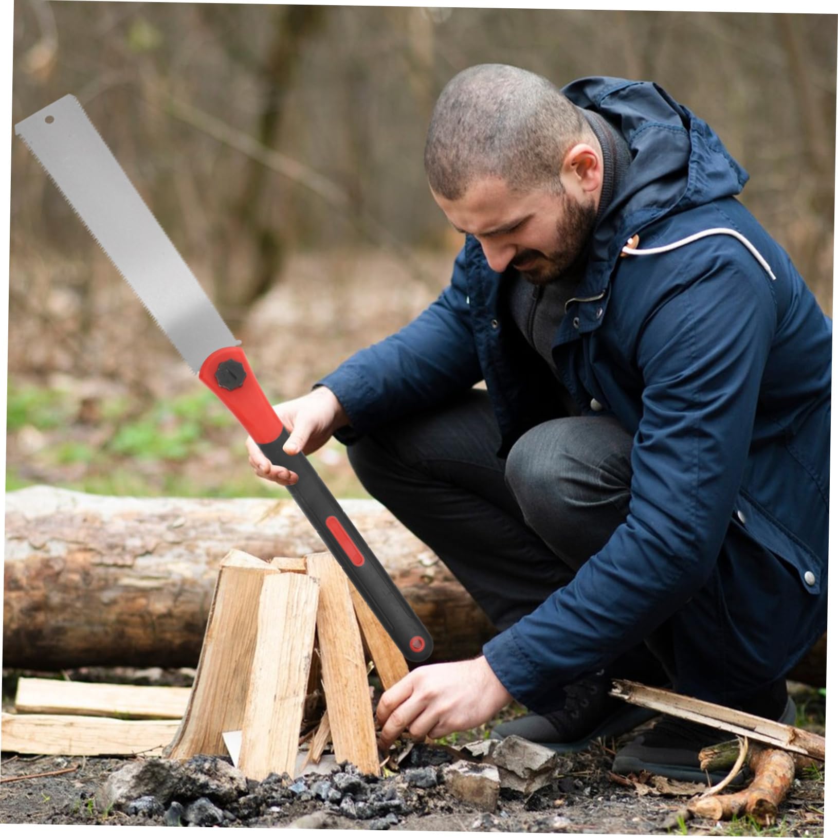 Gadpiparty Seghetto Manuale a Doppio Taglio per Lavorazione del Legno, Denti Fini Sk5, Impugnatura Pp, Tagli Precisi e Rifiniture