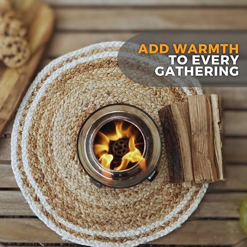 Miniatura 2 de Fogata de mesa con soporte, mini hoguera sin humo para exteriores, para patio trasero, patio o campamento, bolsa de viaje, (6) fuegos y pellets de