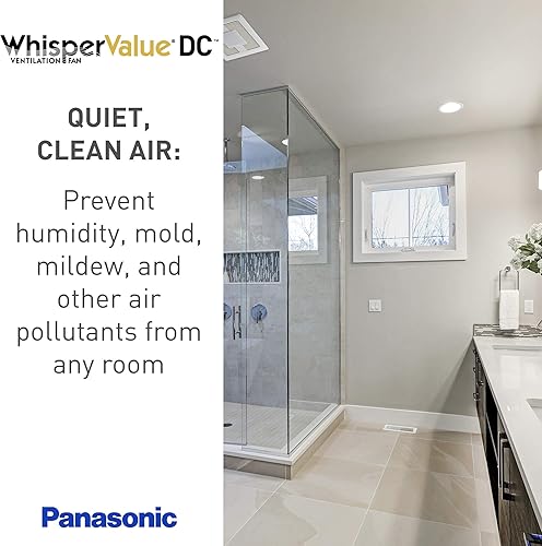 Miniatura 7 de Panasonic WhisperValue FV-0810VSSL1 - Extractor de baño de doble velocidad para montaje en techo/pared con luz LED, 30 a 100 CFM