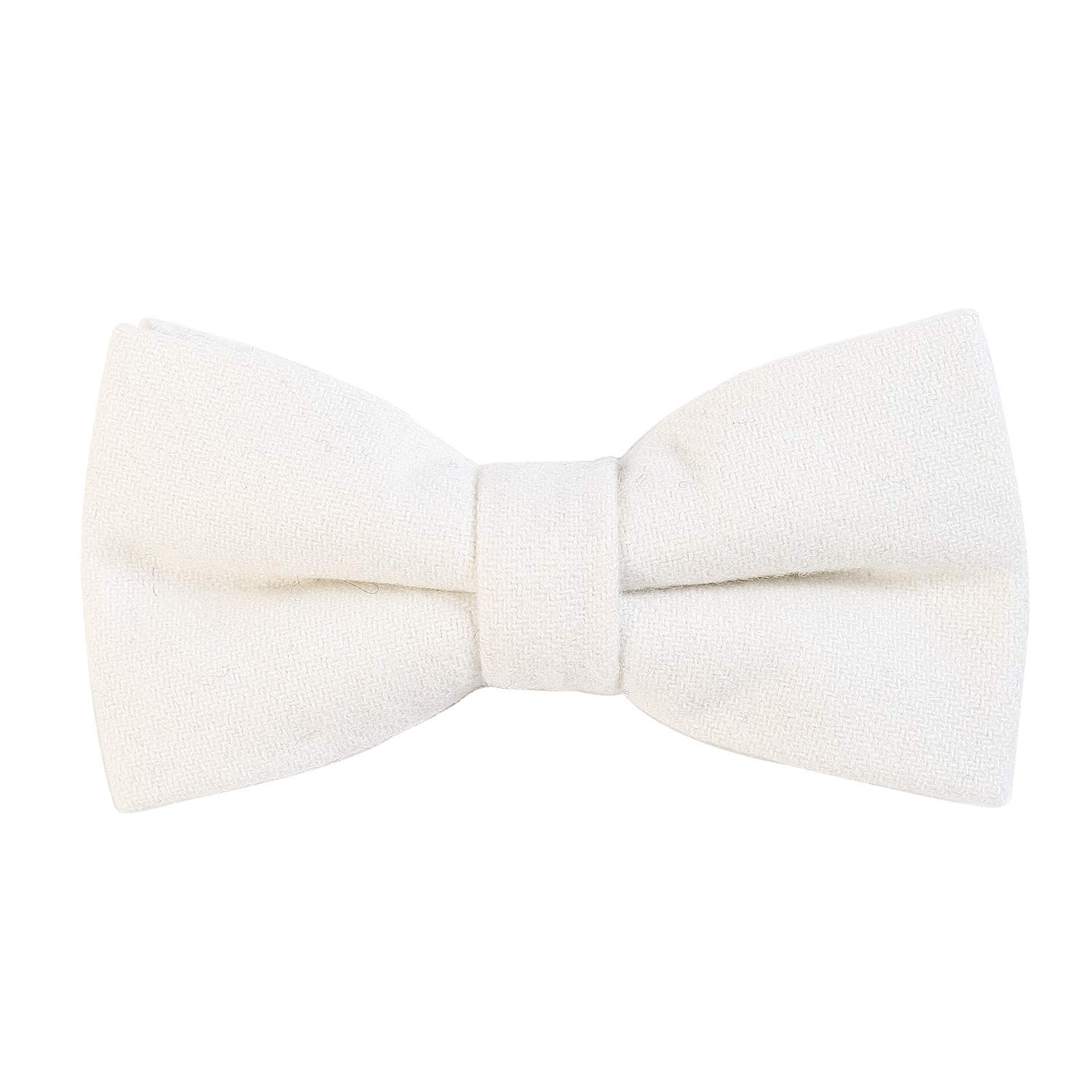 DonDon Men’s cotton bow tie 4.72 x 2.36-12 x 6 cm already tied and completely adjustable - white