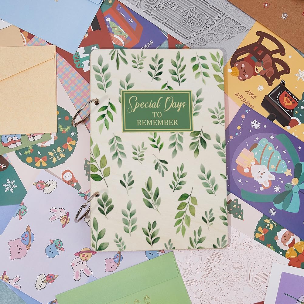 SUPERDANT Special Days to Remember Greeting Card Organizer Gift Card Holder Cards Keeper Storage Keepsake Book Binder Birthday Holiday Post Cards Photo Album Holder with Punch and 20 pcs Inner Pockets