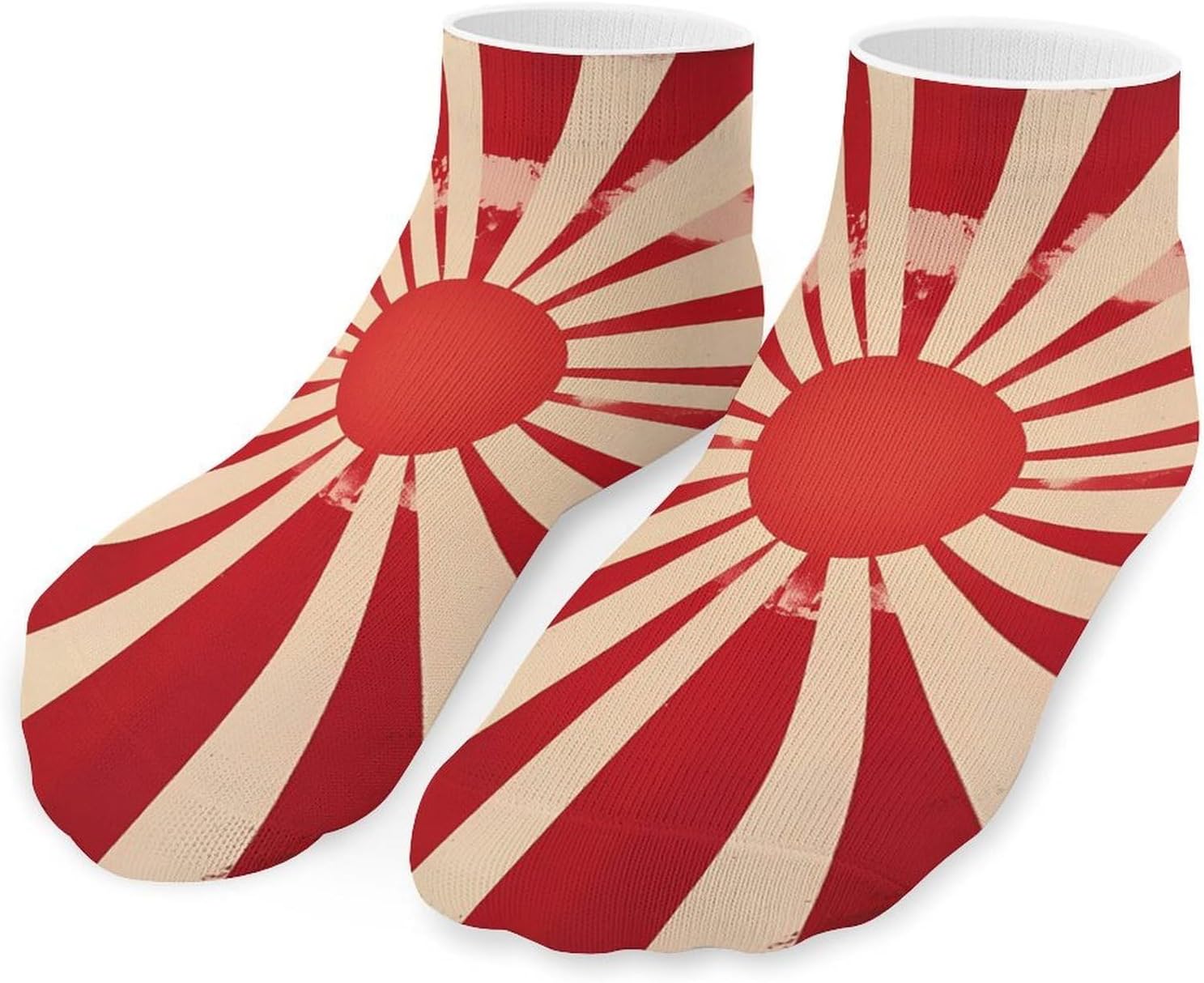 Japan Flag Vintage Rising Sun Symbol Mens Socks No Show Low Cut Ankle Sock for Sports