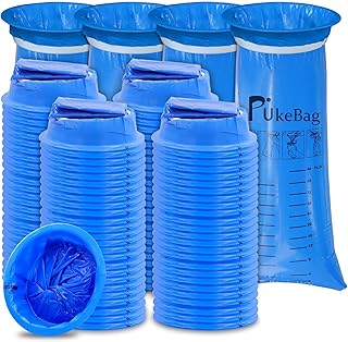 Vomit Bags Disposable 100 Pack Emesis Bags for Car, Puke Nausea Bag for Travel Motion Sickness, Car Aircraft Taxi Barf Disposable, Leak-Resistant Throw Up Bag