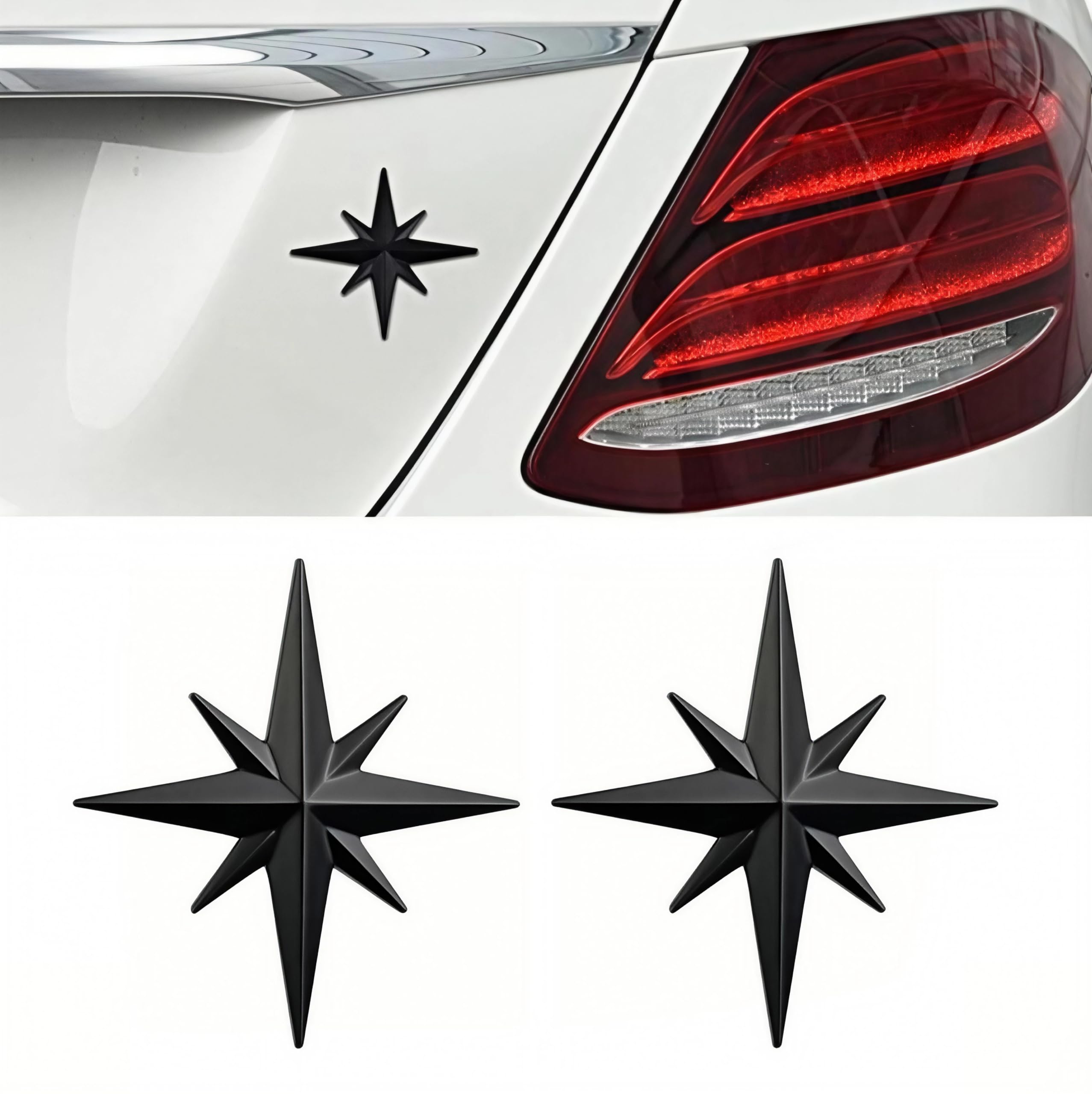Tryagat 2 Pcs 3D Metal Car Badge for Lexus RZ 300e 2025, Auto Emblem Decal Vehicle Styling Exterior Decoration Accessories Fashionable,Black