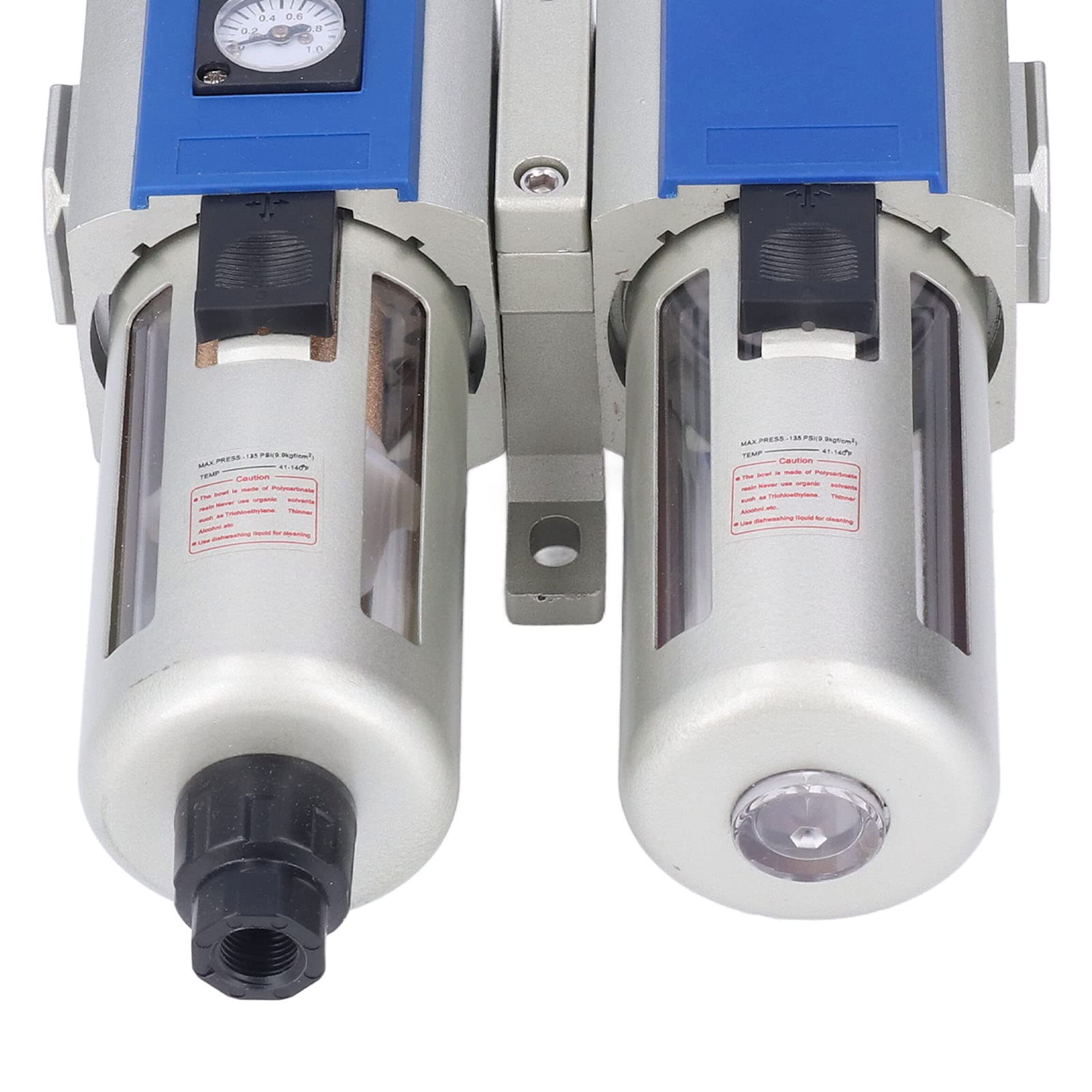 Filtro Regulador Lubricador de Aire Comprimido 3 en 1 con Drenaje Manual, Automático y por Presión Diferencial para Sistemas Neumáticos (GFC400-10)