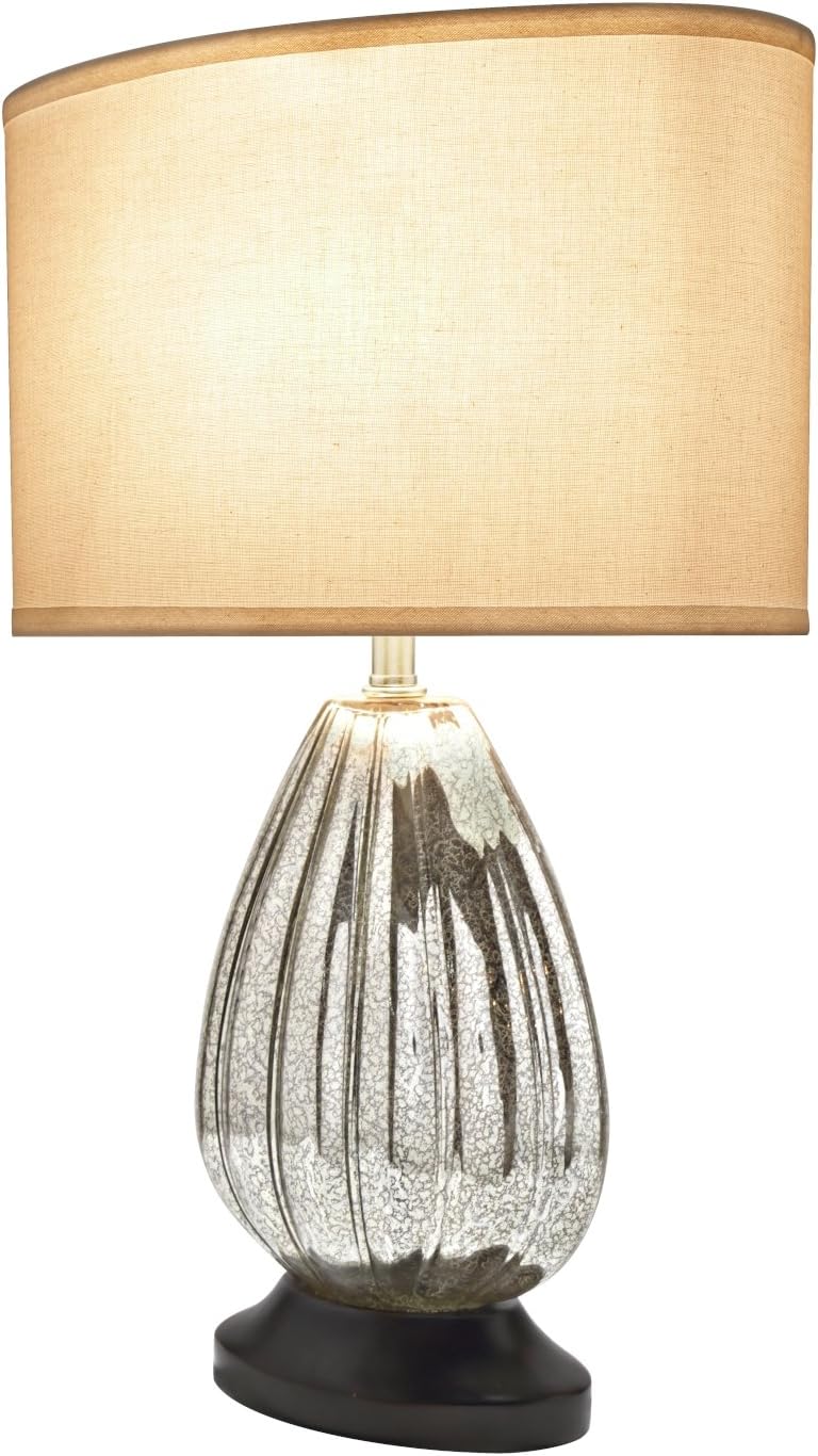 Up To 50% OFF Aspen Creative 40109 23 High Transitional Glass Table, Antique Crackle Walnut Base and Oval Shaped Lamp Shade in Off White, (15+ 8 1/2) Wide, Mercury with Wood Super Big Clearance! Aspen Creative 40109 23 High Transitional Glass Table, Antique Crackle Walnut Base and Oval Shaped Lamp Shade in Off White, (15+ 8 1/2) Wide, Mercury with Wood