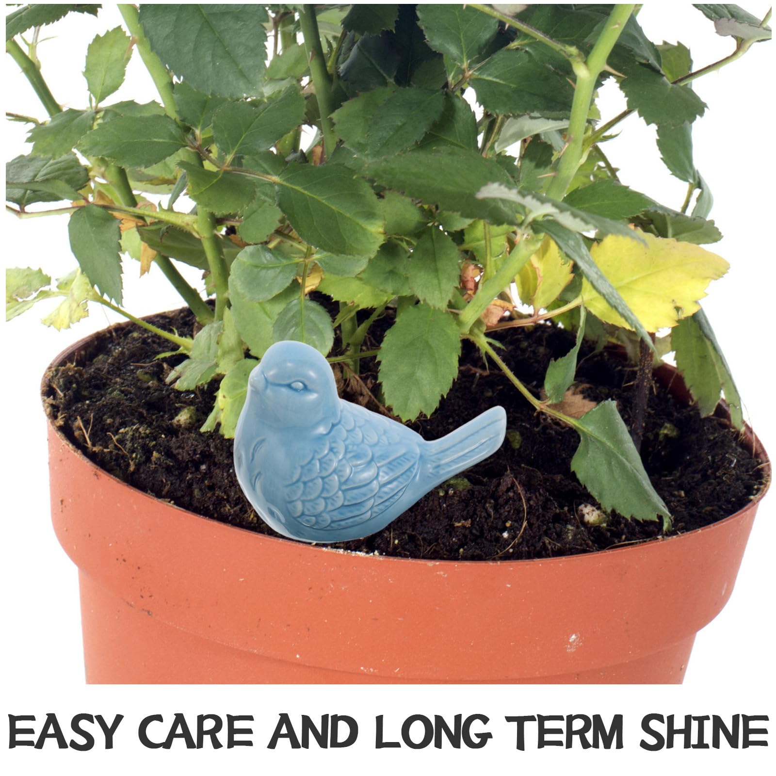 NUOBESTY Confezione da 4 uccelli in miniatura in ceramica: piccoli uccelli artificiali - piccole statuette di animali per fioriere, tavoli, micro paesaggio, decorazioni natalizie, giardino delle fate