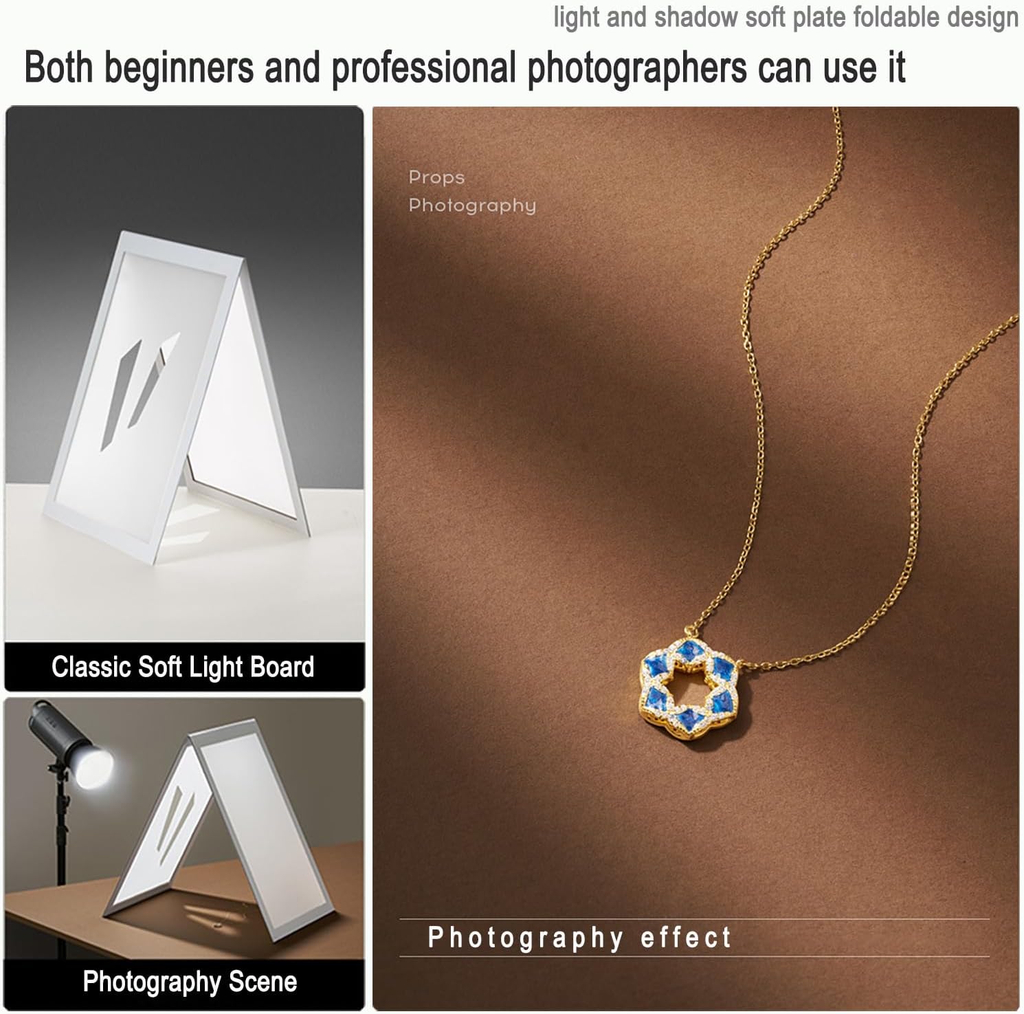 8PCS Photo Light Flash Foldable Diffuser & Simulate Window Light Shadow Board for Small Product, Diffusion Photography Shooting Reflective, Alternative to Photo Box for Jelwery Cosmestics