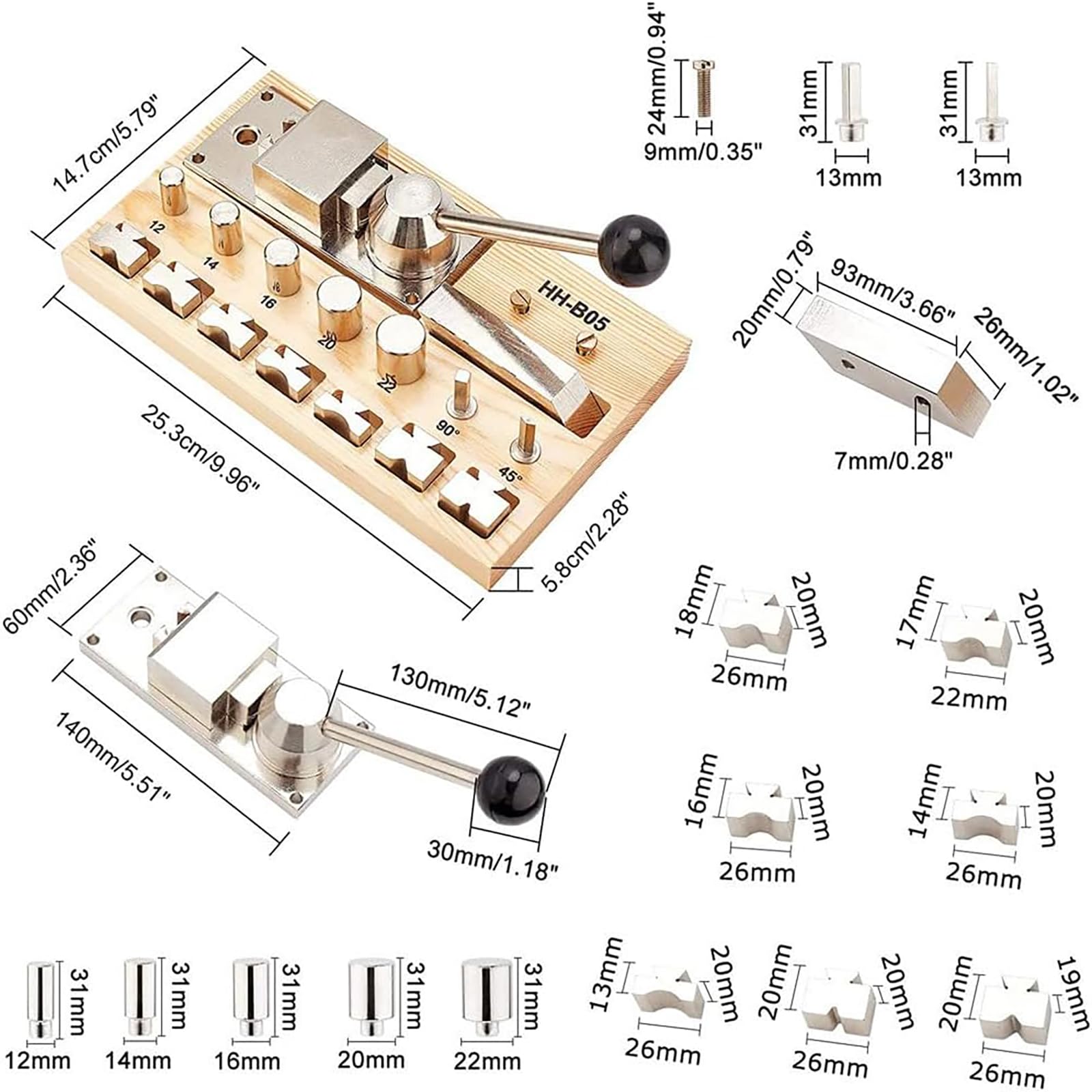 Ensemble d'outils Professionnels pour Plier Les bagues, Acier chromé
