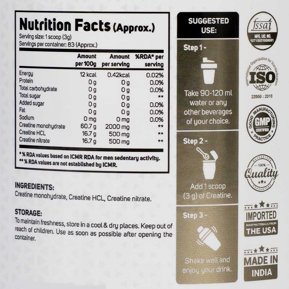 Advanced Creatine Monohydrate + HCL + Nitrate | 3-in-1 Formula | Micronized Powder for Men & Women (100 Grams, Mint Mojito) — Amazon image 4