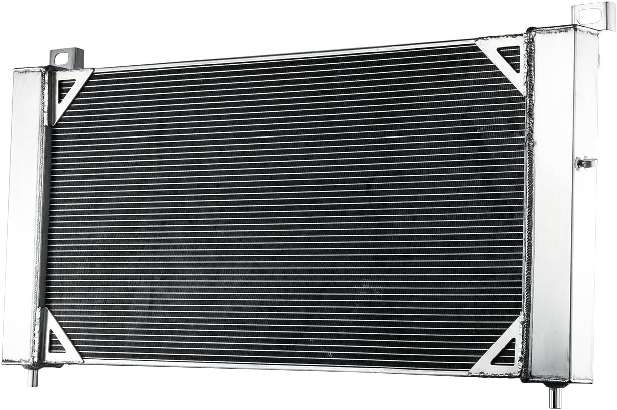 All Aluminum Radiator Compatible with 2001 2002 Chevy Silverado Suburban GMC Sierra 2500 HD 3500 8.1L V8 01 02, 2 Row Core Cooling Radiators