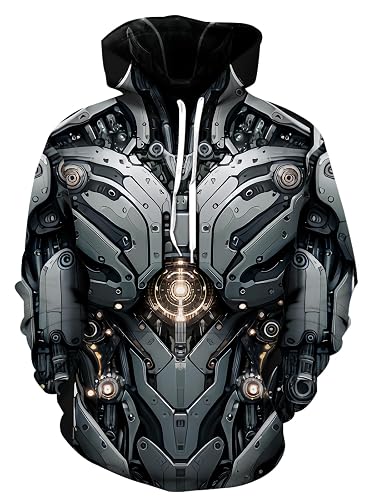 Men's Graphic Pullover Hoodie, Men 3D Print Novelty Sweatshirt