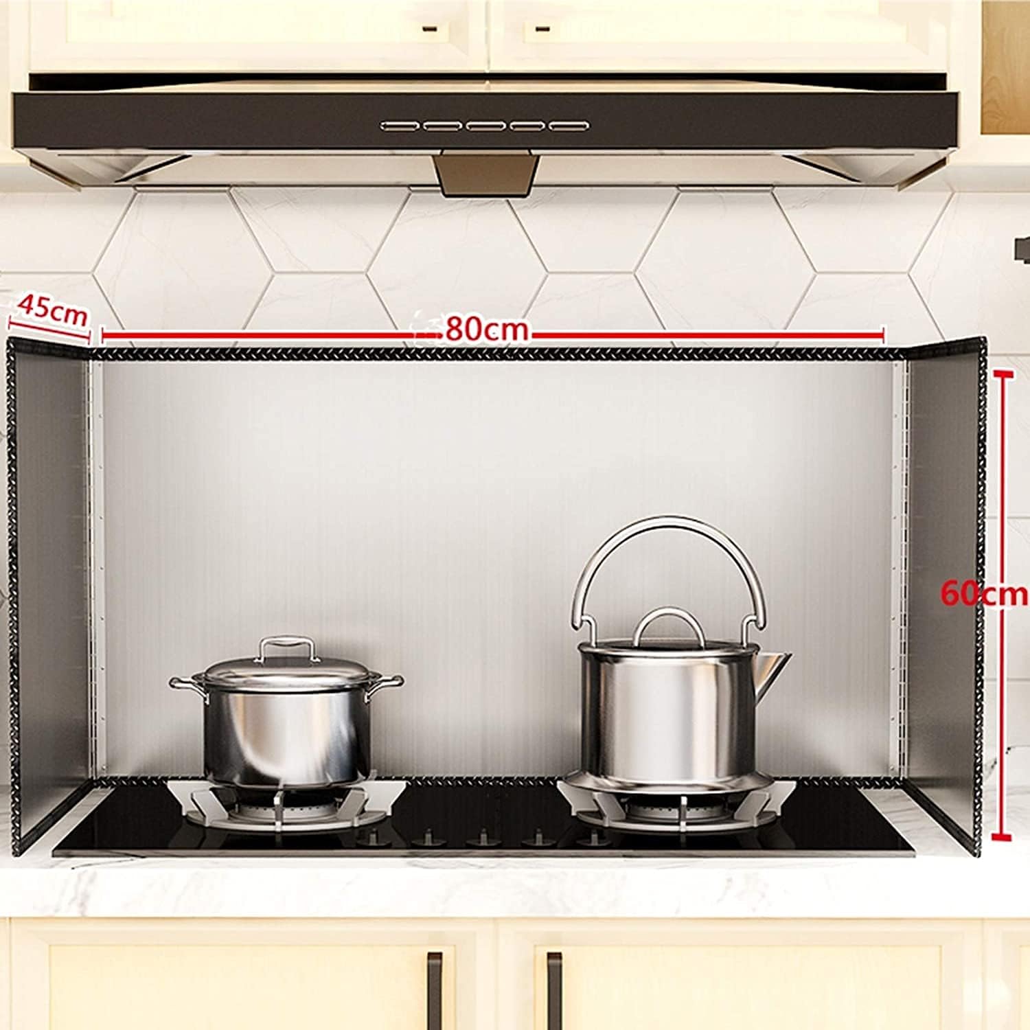 Splatter Shield Guard Aluminum FoilOil Splash Guard 4-Sided Splatter Shield Guard Heat Insulation Foldable Splatter Block Frying Pan Stove Shield Kitchen Worktop Protector