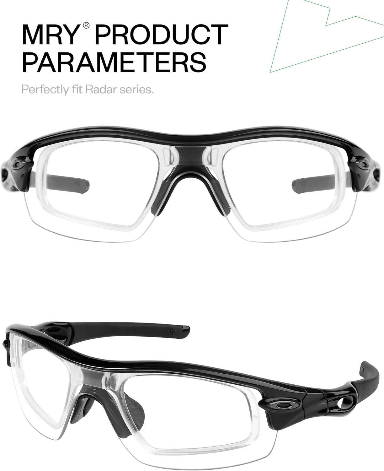 Mryok Insert Lens Carrier & Nose Pads for Oakley Radar Path EV RadarLock Sunglass - Options
