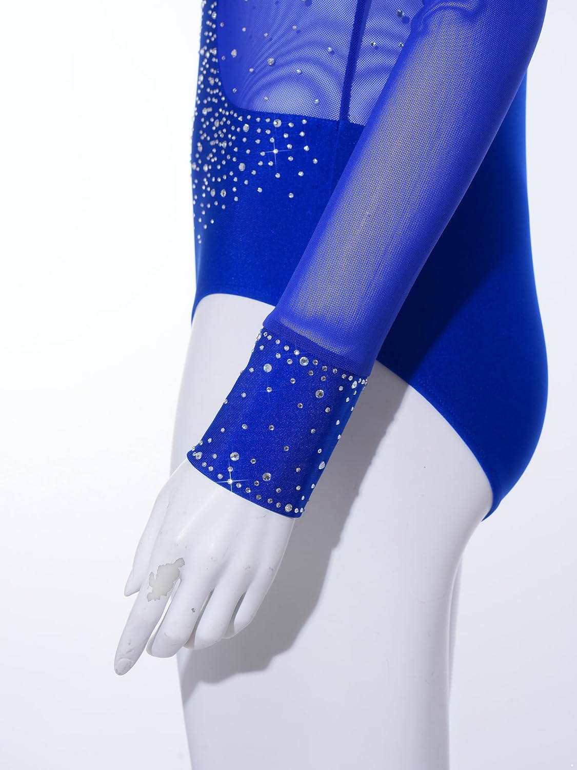 Yhong Women Gymnastics Dance Leotard Figure Skating Bodysuit Shiny Rhinestone Long Sleeve Ballet Leotards