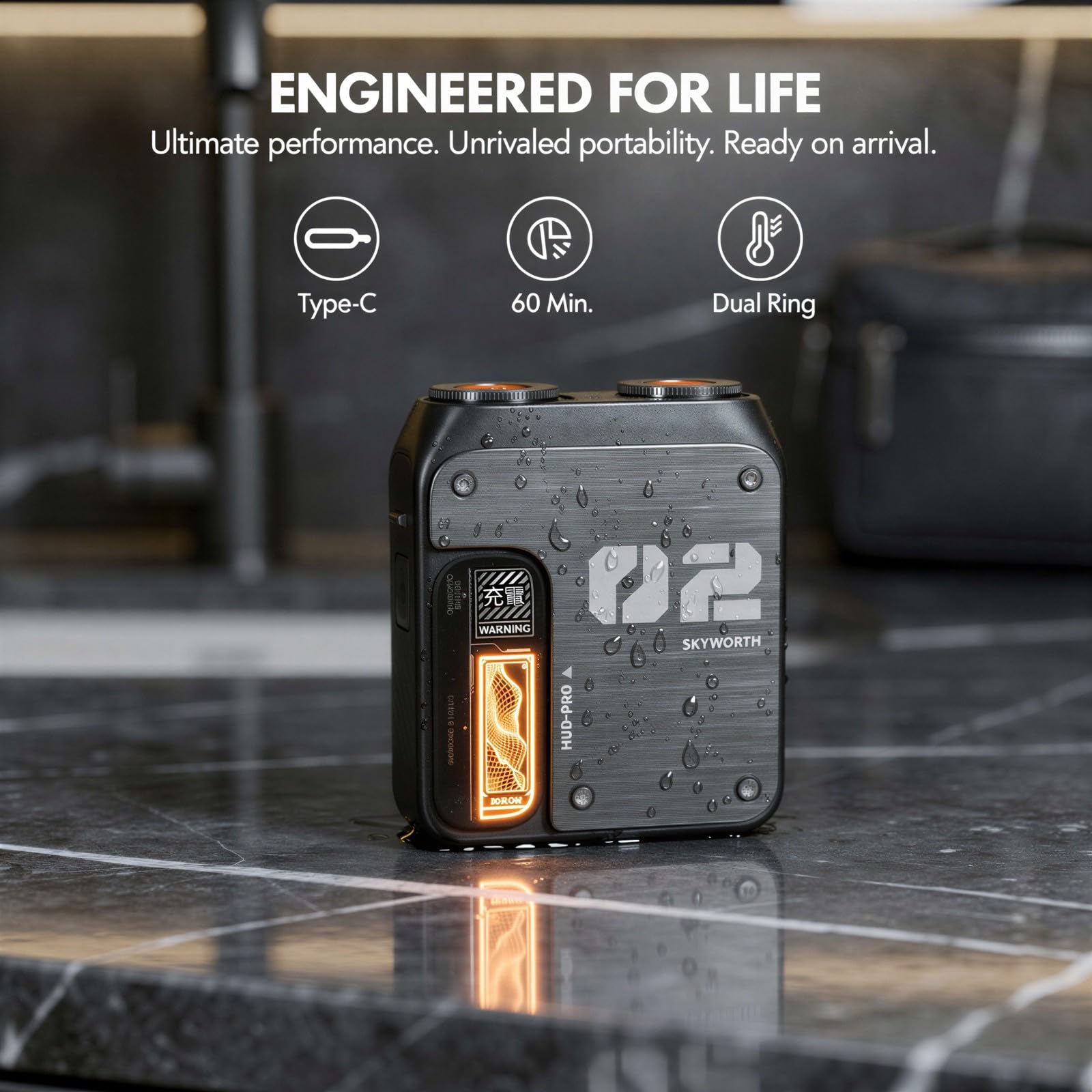 Mini rasoio elettrico portatile, con testine galleggianti a doppio anello per uomo, impermeabile IPX7 bagnato e asciutto, corpo in lega, display a LED 3D, ricarica rapida per viaggi, casa, auto