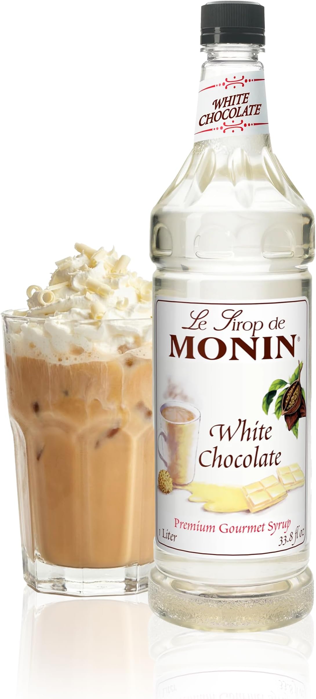 White Chocolate Syrup | Premium Syrup for Lattes, Mochas & More | Clean Label with No Artificial Flavors, No Artificial Preservatives (BPA-Free Plastic Bottle, 1 Liter)