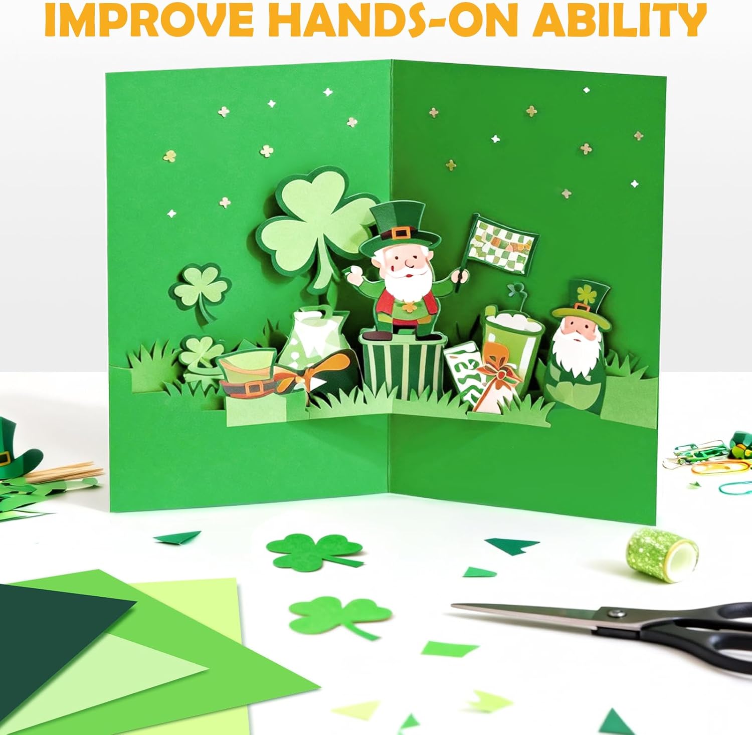  100 Sheets 8.5" X 11" Colored Cardstock, 5 Assorted Green Card Stock thumbnail