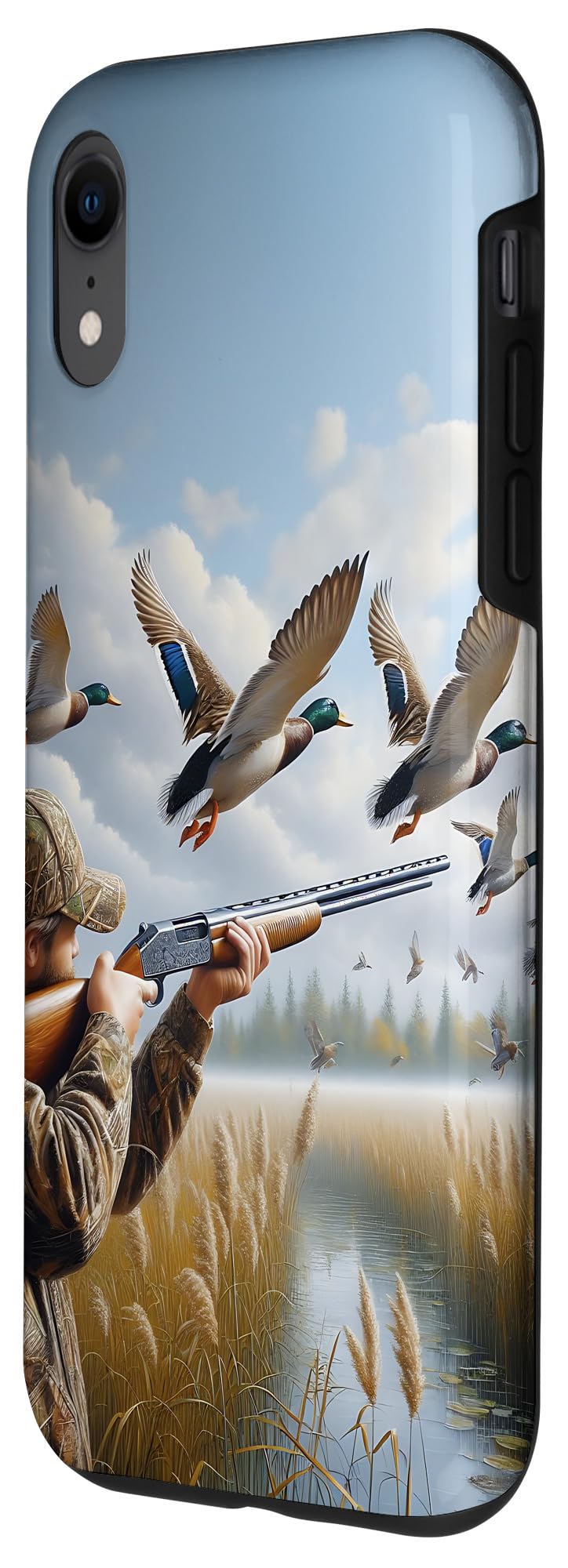 Duck Hunter Men Illustration Hunting Case for iPhone XR - Image 2