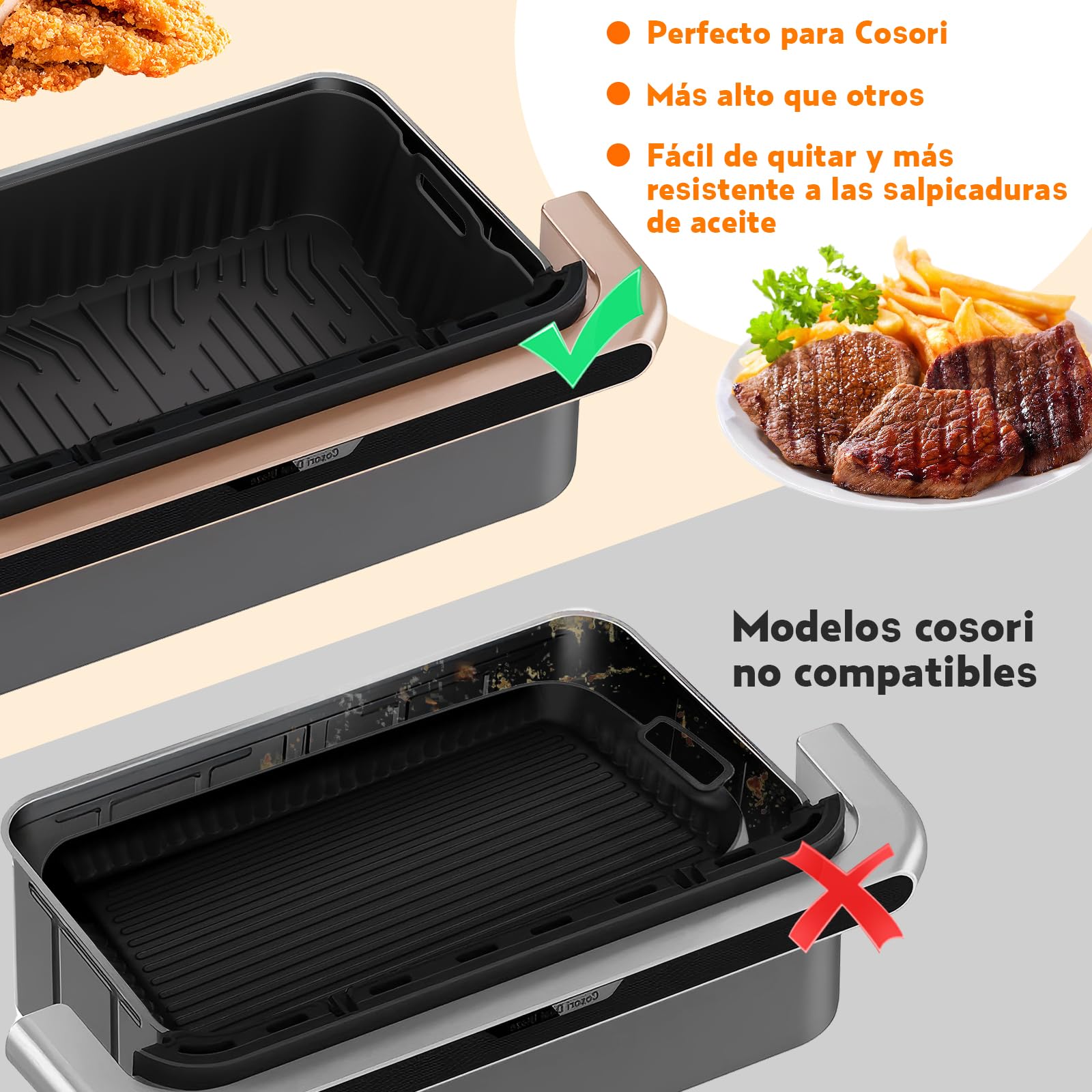 Molde Silicona Freidora de Aire para COSORI Dual Blaze TwinFry 10L,17 Piezas Reutilizable Accesorios Freidora de aire,para Air Fryer, Microondas, Horno Moldes de Silicona
